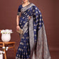 Astita Navy Blue Banarasi Silk Saree with Zari Weaving - A Timeless Tale of Elegance | Swadesiicart