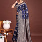 Astita Navy Blue Banarasi Silk Saree with Zari Weaving - A Timeless Tale of Elegance | Swadesiicart