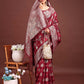Astita Maroon Banarasi Silk Saree with Zari Weaving - A Timeless Tale of Elegance | Swadesiicart