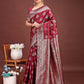 Astita Maroon Banarasi Silk Saree with Zari Weaving - A Timeless Tale of Elegance | Swadesiicart