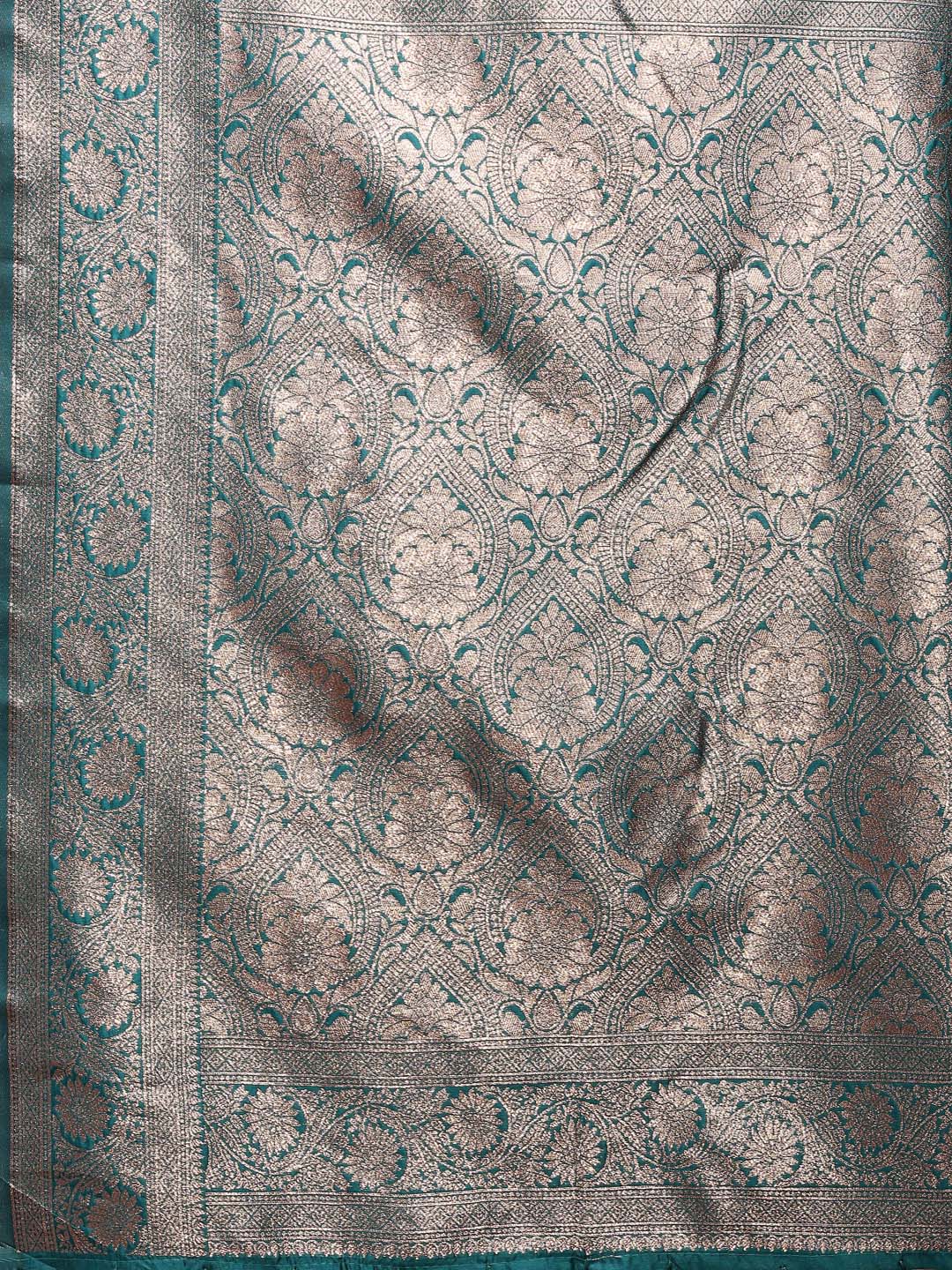 Astita Sea Green Banarasi Silk Saree with Zari Weaving - A Timeless Tale of Elegance | Swadesiicart