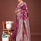 Astita Purple Banarasi Silk Saree with Zari Weaving - A Timeless Tale of Elegance | Swadesiicart
