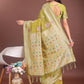 Shree Shyam Fashion Elegant Olive Green Linen Cotton Saree with Zari Border & Woven Motifs - Perfect for Sophisticated Everyday & Festive Looks