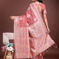 Shree Shyam Fashion Elegant Pink Linen Cotton Saree with Zari Border & Woven Motifs - Perfect for Sophisticated Everyday & Festive Looks