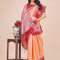 Shree Shyam Fashion Graceful Light & Dark Peach Silk Saree with Rich Woven Border & Paisley Pallu - Perfect for Festive & Wedding Wear
