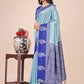 Shree Shyam Fashion Graceful Light & Dark Teal Silk Saree with Rich Woven Border & Paisley Pallu - Perfect for Festive & Wedding Wear
