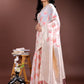 Shree Shyam Fashion White & Pink Cotton Woven Zari Work Traditional Tassel Saree