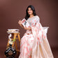Shree Shyam Fashion White & Pink Cotton Woven Zari Work Traditional Tassel Saree