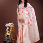 Shree Shyam Fashion White & Red Cotton Woven Zari Work Traditional Tassel Saree