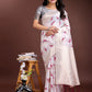 Shree Shyam Fashion White & Purple Cotton Woven Zari Work Traditional Tassel Saree