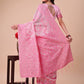 Astita Beige & Pink Banarasi Cotton Saree with Floral Zari Work and Traditional Pallu - Elegant Ethnic Wear for Festivals & Ceremonies | Swadesiicart