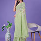 Shree Shyam Fashion Light Green Lichi Silk Saree with Floral Weaving & Tassel Pallu - Elegant Festive & Party Wear Saree