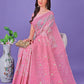 Shree Shyam Fashion Light Pink Lichi Silk Saree with Floral Weaving & Tassel Pallu - Elegant Festive & Party Wear Saree