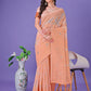 Shree Shyam Fashion Peach Lichi Silk Saree with Floral Weaving & Tassel Pallu - Elegant Festive & Party Wear Saree