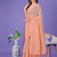 Shree Shyam Fashion Peach Lichi Silk Saree with Floral Weaving & Tassel Pallu - Elegant Festive & Party Wear Saree