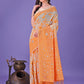 Shree Shyam Fashion Orange Lichi Silk Saree with Floral Weaving & Tassel Pallu - Elegant Festive & Party Wear Saree