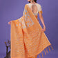 Shree Shyam Fashion Orange Lichi Silk Saree with Floral Weaving & Tassel Pallu - Elegant Festive & Party Wear Saree