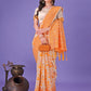 Shree Shyam Fashion Orange Lichi Silk Saree with Floral Weaving & Tassel Pallu - Elegant Festive & Party Wear Saree