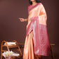 Astita Graceful Orange & Maroon Banarasi Silk Saree with Rich Zari Woven Border - Traditional Elegance for Celebrations | Swadesiicart
