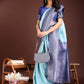Astita Graceful Teal & Blue Banarasi Silk Saree with Rich Zari Woven Border - Traditional Elegance for Celebrations | Swadesiicart