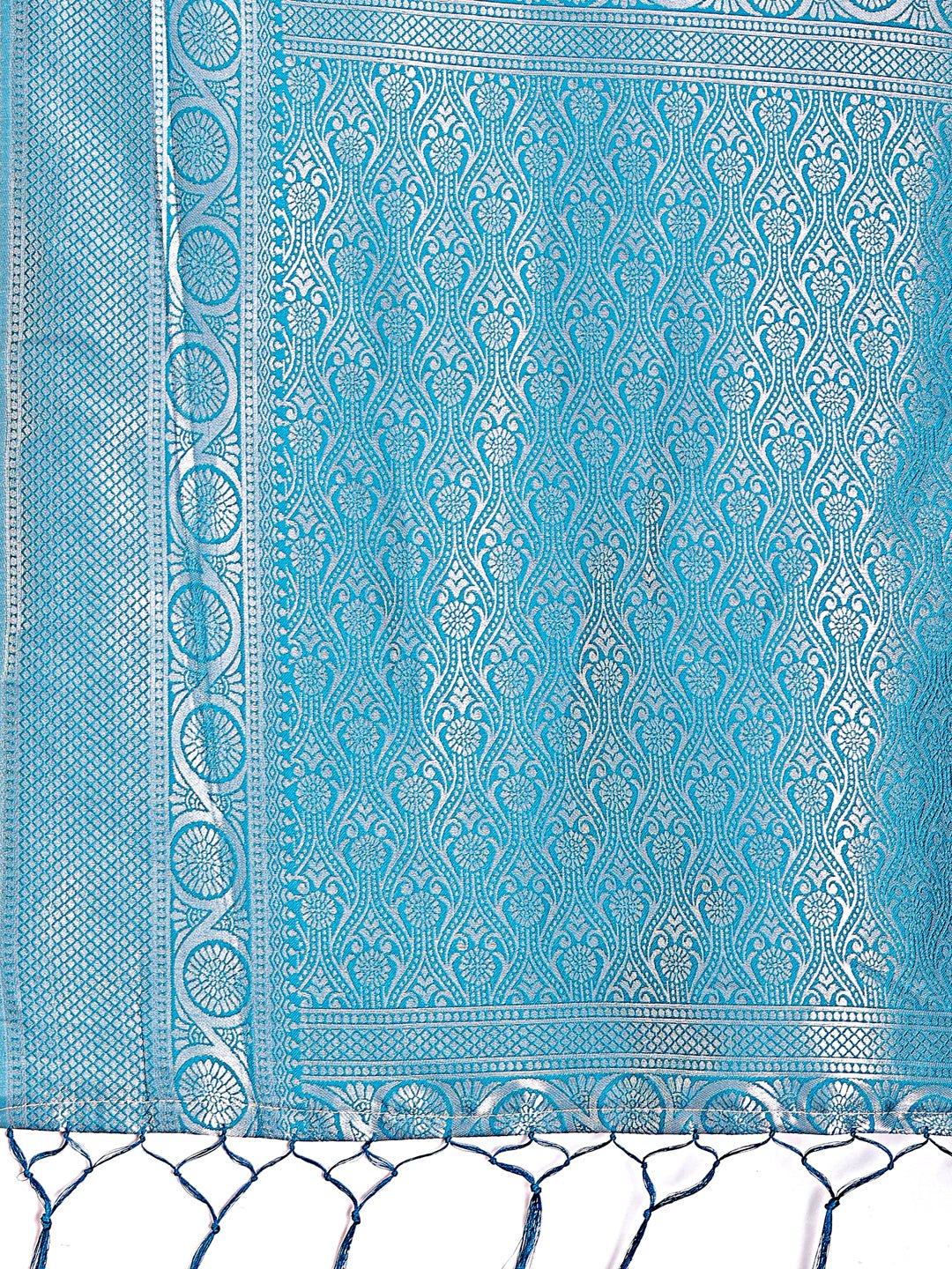 Astita Graceful Yellow & Blue Banarasi Silk Saree with Rich Zari Woven Border - Traditional Elegance for Celebrations | Swadesiicart