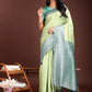 Astita Graceful Light Green & Green Banarasi Silk Saree with Rich Zari Woven Border - Traditional Elegance for Celebrations | Swadesiicart
