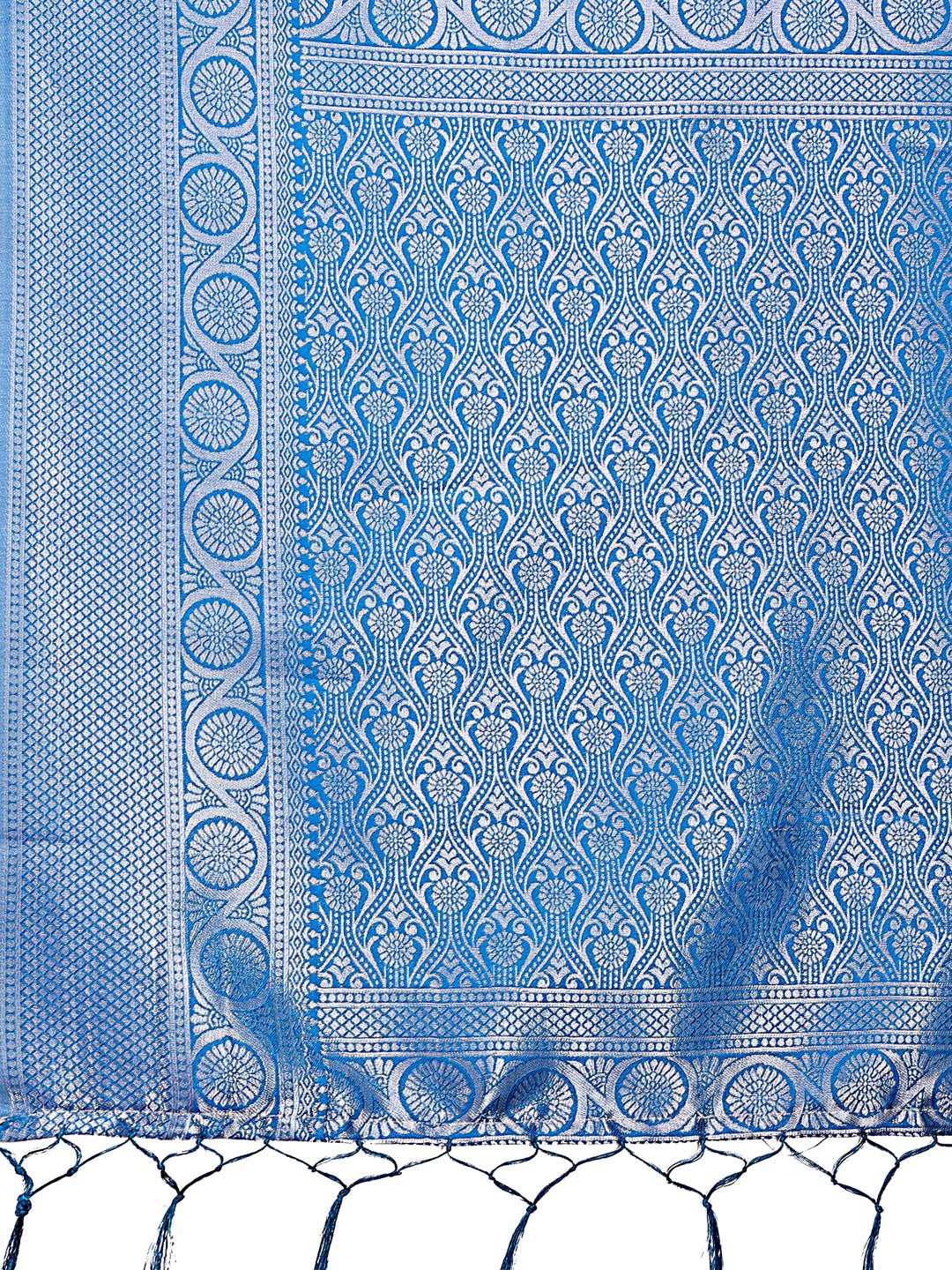 Astita Graceful Peach & Blue Banarasi Silk Saree with Rich Zari Woven Border - Traditional Elegance for Celebrations | Swadesiicart