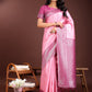 Astita Graceful Light Pink & Pink Banarasi Silk Saree with Rich Zari Woven Border - Traditional Elegance for Celebrations | Swadesiicart