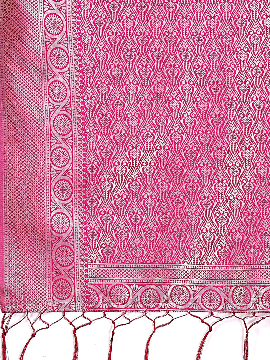 Astita Graceful Light Pink & Pink Banarasi Silk Saree with Rich Zari Woven Border - Traditional Elegance for Celebrations | Swadesiicart