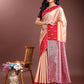 Shree Shyam Fashion Orange Lichi Silk Woven Zari Work Traditional Tassel Saree