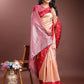 Shree Shyam Fashion Orange Lichi Silk Woven Zari Work Traditional Tassel Saree