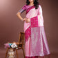 Shree Shyam Fashion Pink Lichi Silk Woven Zari Work Traditional Tassel Saree