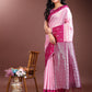 Shree Shyam Fashion Pink Lichi Silk Woven Zari Work Traditional Tassel Saree