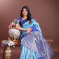 Shree Shyam Fashion Sky Blue Lichi Silk Woven Zari Work Traditional Tassel Saree