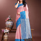 Shree Shyam Fashion Peach Lichi Silk Woven Zari Work Traditional Tassel Saree
