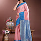 Shree Shyam Fashion Peach Lichi Silk Woven Zari Work Traditional Tassel Saree