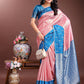 Shree Shyam Fashion Peach Lichi Silk Woven Zari Work Traditional Tassel Saree