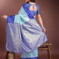 Shree Shyam Fashion Sea Green Lichi Silk Woven Zari Work Traditional Tassel Saree