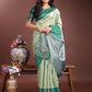 Shree Shyam Fashion Light Green Lichi Silk Woven Zari Work Traditional Tassel Saree
