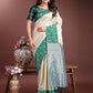 Shree Shyam Fashion Cream Lichi Silk Woven Zari Work Traditional Tassel Saree
