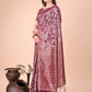 Shree Shyam Fashion Elegant Purple Cotton Silk Saree with Floral Design & Rich Pallu - Festive & Wedding Wear