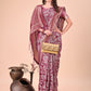 Shree Shyam Fashion Elegant Purple Cotton Silk Saree with Floral Design & Rich Pallu - Festive & Wedding Wear
