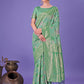 Shree Shyam Fashion Elegant Green Floral Lichi Silk Saree with Zari Weaving and Rich Pallu - Wedding & Festive Wear Saree