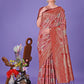 Shree Shyam Fashion Elegant Red Floral Lichi Silk Saree with Zari Weaving and Rich Pallu - Wedding & Festive Wear Saree
