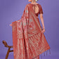 Shree Shyam Fashion Elegant Red Floral Lichi Silk Saree with Zari Weaving and Rich Pallu - Wedding & Festive Wear Saree