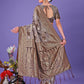 Shree Shyam Fashion Elegant Grey Floral Lichi Silk Saree with Zari Weaving and Rich Pallu - Wedding & Festive Wear Saree