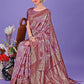 Shree Shyam Fashion Elegant Purple Floral Lichi Silk Saree with Zari Weaving and Rich Pallu - Wedding & Festive Wear Saree