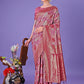 Shree Shyam Fashion Elegant Pink Floral Lichi Silk Saree with Zari Weaving and Rich Pallu - Wedding & Festive Wear Saree