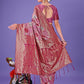 Shree Shyam Fashion Elegant Pink Floral Lichi Silk Saree with Zari Weaving and Rich Pallu - Wedding & Festive Wear Saree