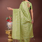 Shree Shyam Fashion Elegant Light Green Linen Saree with Silver Zari Butta & Pallu - Daily Wear | Festive Look | Soft Feel